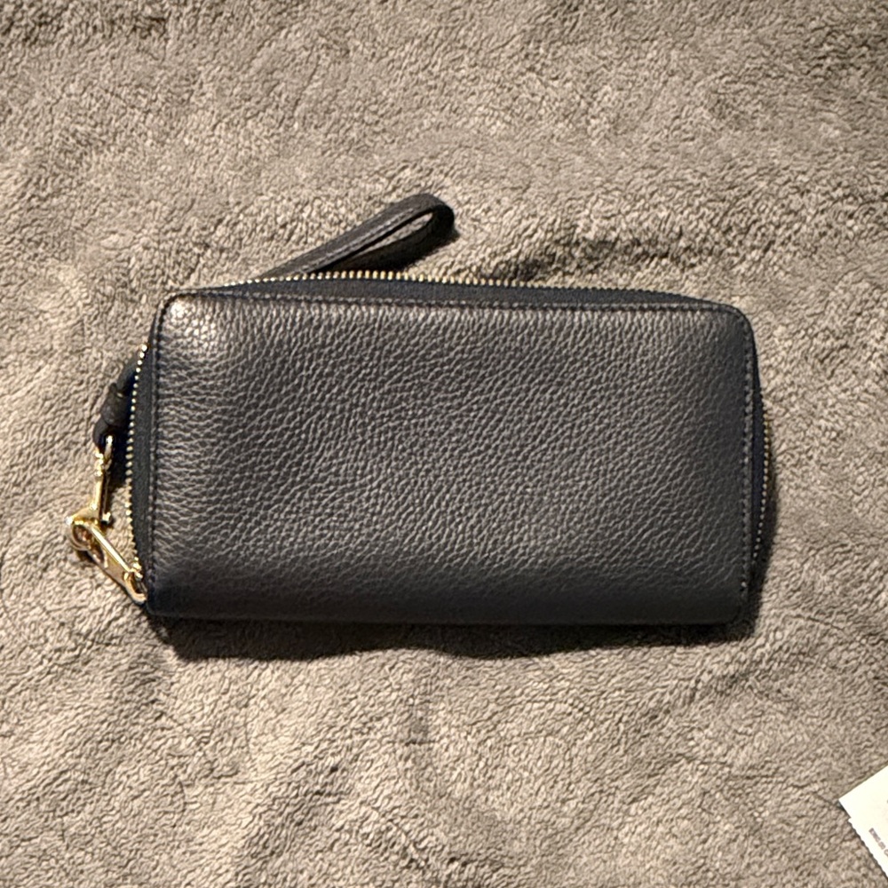 Coach Midnight Blue Leather Wristlet - Picture 3 of 4